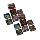 1 1/2" Neon Noel Christmas Icons Paper Sticker Roll 100 Pc