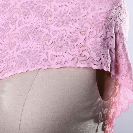 Wide Pink Stretch Lace Trim Heavy Duty 5" Elastic Floral Ribbon for Sewing & Lingerie