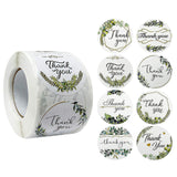 Wrapables Thank You Stickers Roll 1.5" Sealing Stickers & Labels 500 Pc Greenery Design