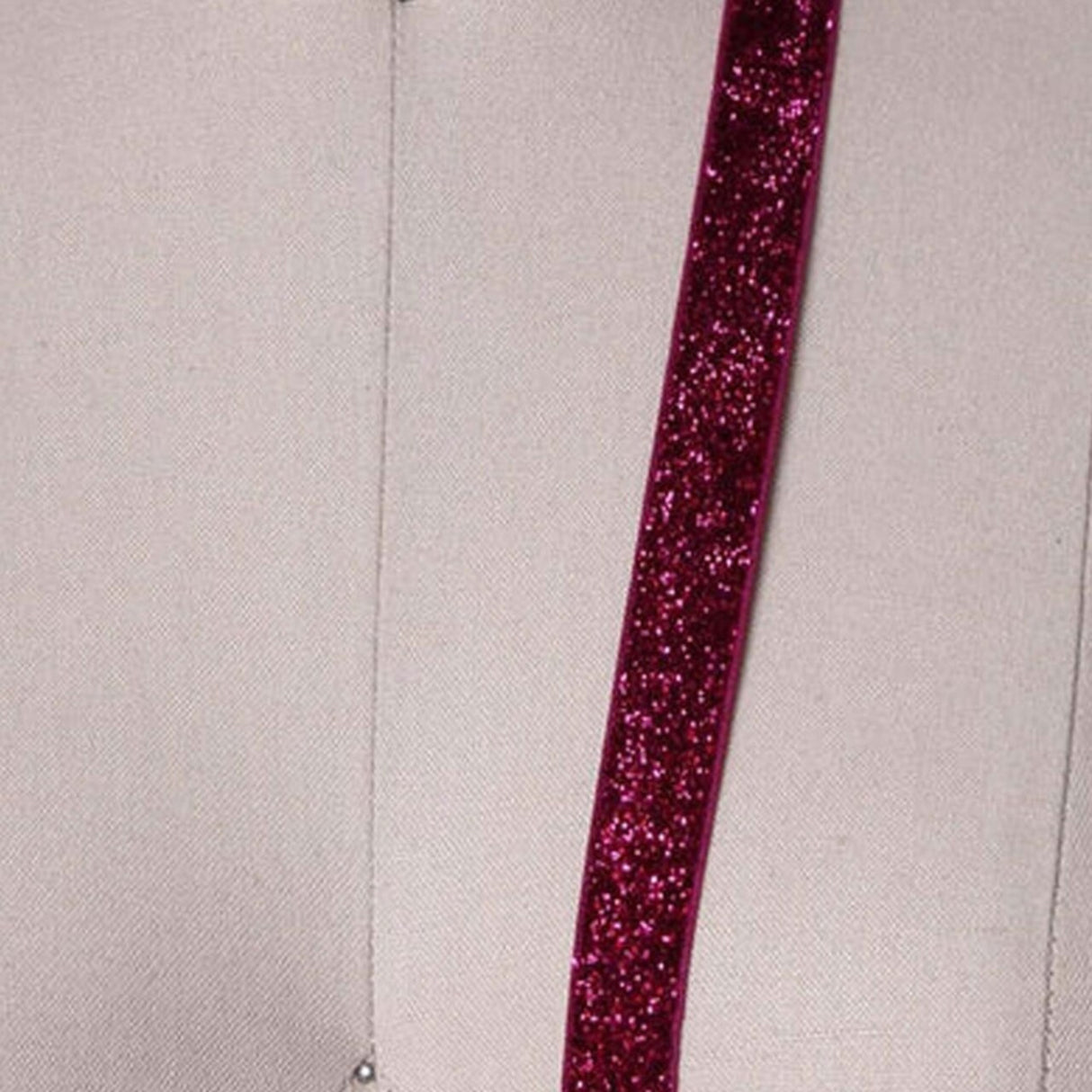 2 Yards Magenta Glitter Elastic Trim 5/8" Shiny Stretch for Headbands & Crafts