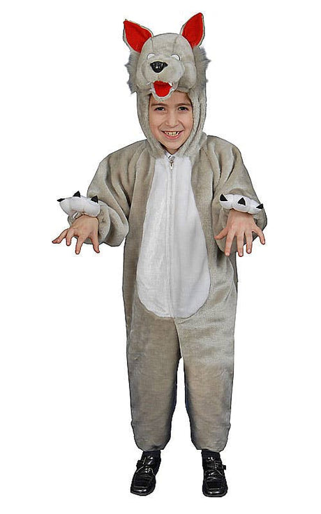 Kids Plush Wolf Costume
