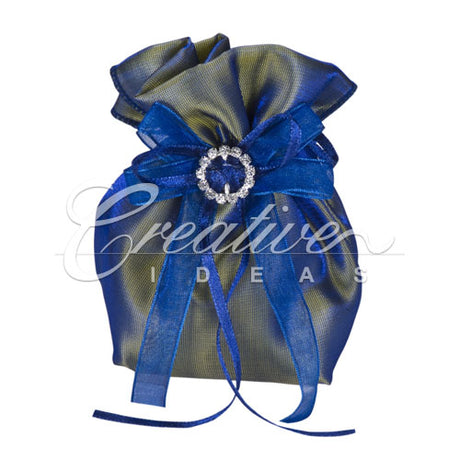3"X5" Two Tone Shimmer Diamond Gusseted Pouch-Sold By 6 Pieces (Indiviually Packed) (Royal Blue)