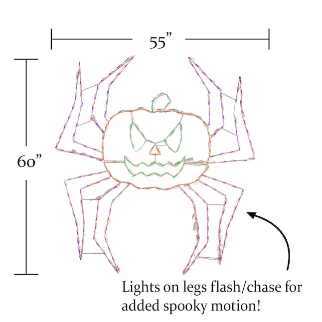 Holidynamics 5.0-ft Lighted Spider Pumpkin Yard Decoration with 240 LEDs
