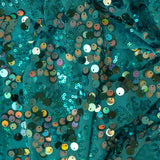 Fame Stretch Mesh Sequin Polyester Fabric - 2-Way Stretch, Embroidered Sequins, 50" Width, 287 GSM (1 Yard)