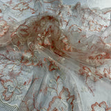 Embroidered Lace Fabric 100% Polyester Net Mesh 51"