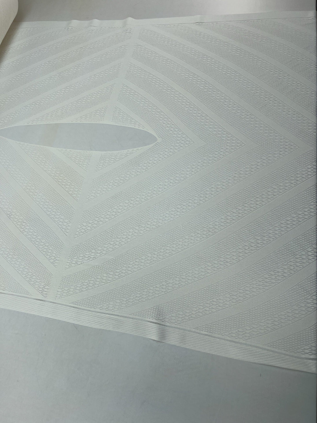 Polyamide Elastane Knitted Fabric White Geometric Print
