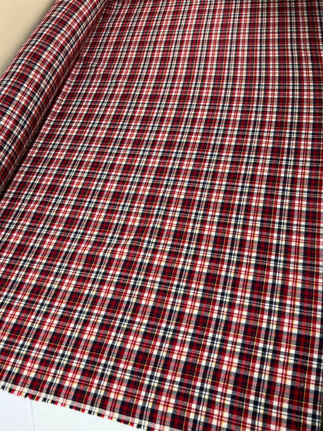 Wool Checked Woven Fabric