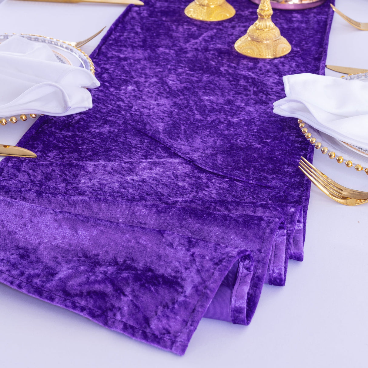Crushed Velvet Table Runner 13x108 Victoria Lilac