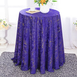 Round Velvet Tablecloth 132" Regency Purple