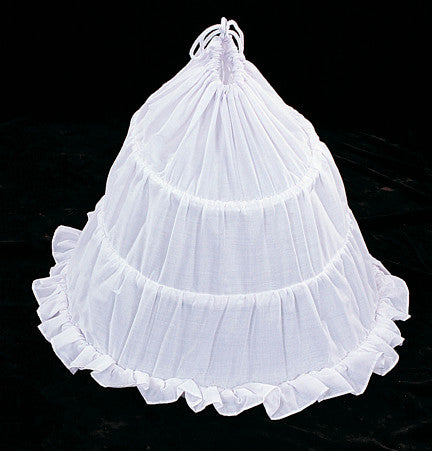 White Cotton Petticoat Crinoline 3 Hoop Slip Skirt 19x63 Inch