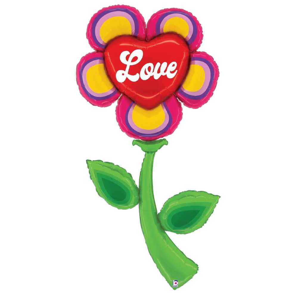 Foil Balloon Fresh Pick Retro Love Flower