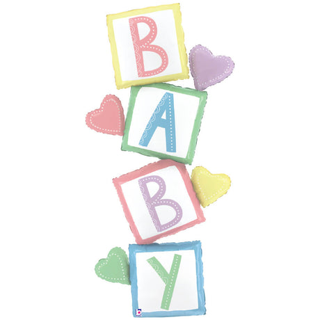 Baby Blocks Foil Balloon 63 Inch