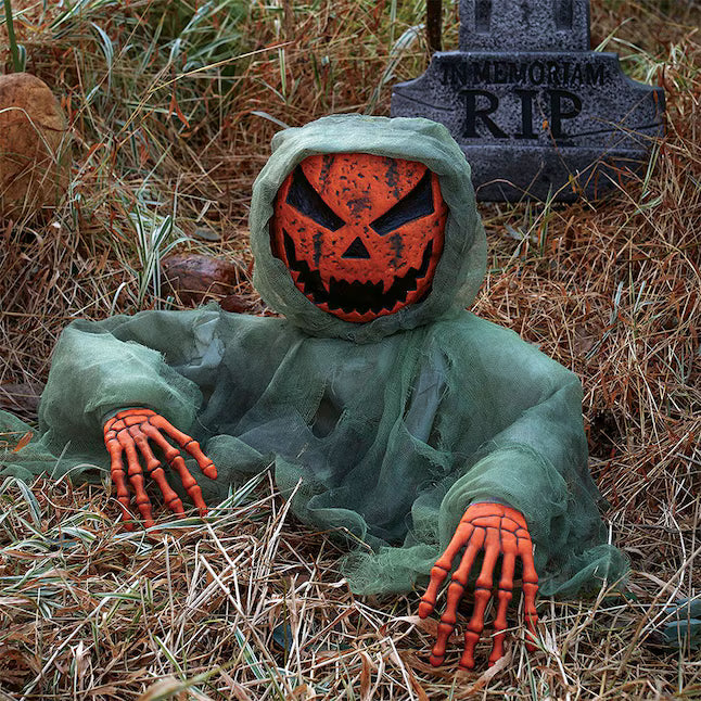 Haunted Living 13-in Freestanding Pumpkin Reaper Figurine Halloween Decoration