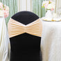 Ruffled Spandex Chair Bands Champagne