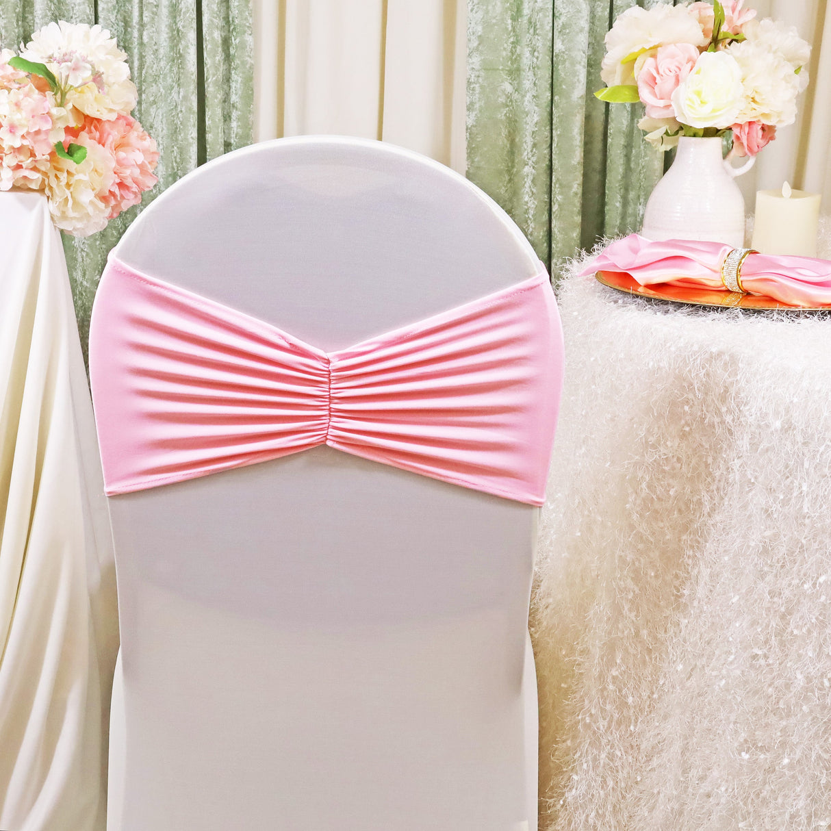 Ruffled Spandex Chair Band Sample