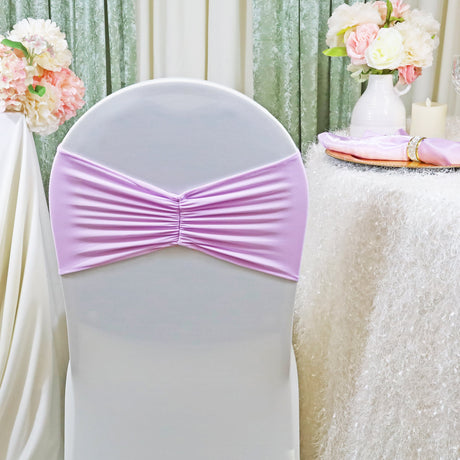 Ruffled Spandex Chair Band Sample Lavender