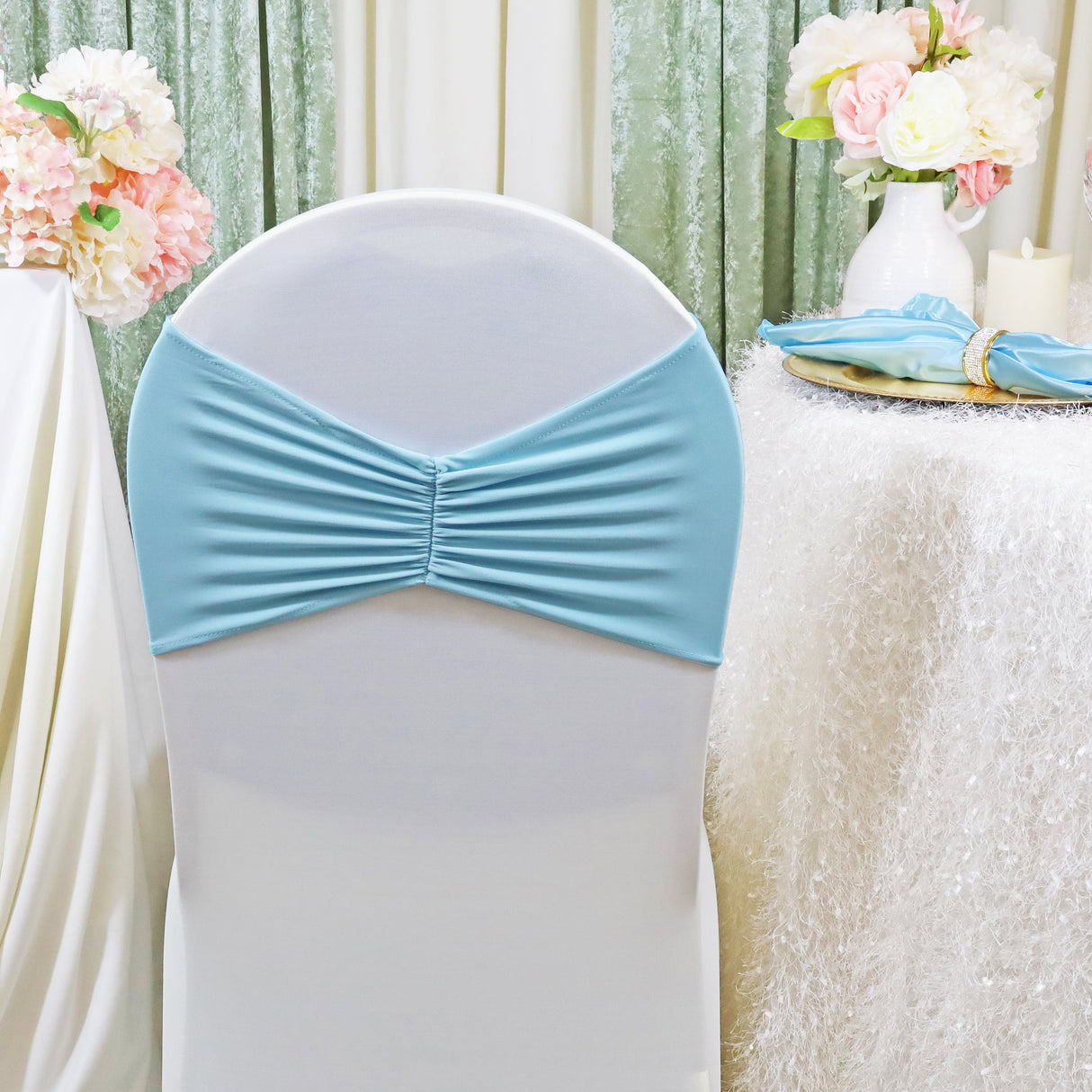 Ruffled Spandex Chair Band Sample
