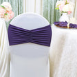 Ruffled Spandex Chair Band Eggplant 8x13