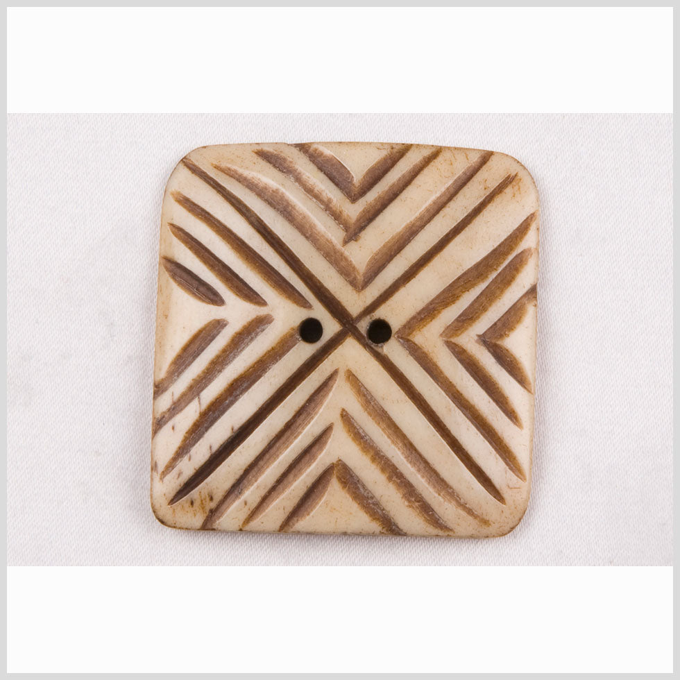 Natural Bone Rounded Square 2-Hole Button - 80L/50.8mm