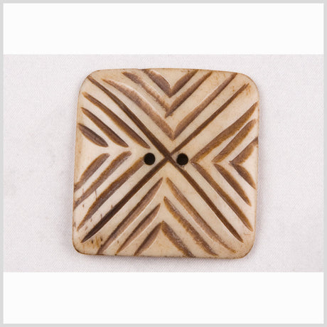 Natural Bone Rounded Square 2-Hole Button - 80L/50.8mm