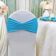 Ruffled Spandex Chair Band Sample 8x13 Turquoise