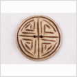 Natural Bone Primitive Pattern 2-Hole Button - 36L/23mm