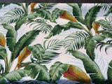 Palmiers 100 Percent Cotton Fabric - Green Agate Palm Leaf Pattern, 54" Width, 27" Horizontal Repeat, 27" Vertical Repeat (1 Yard)