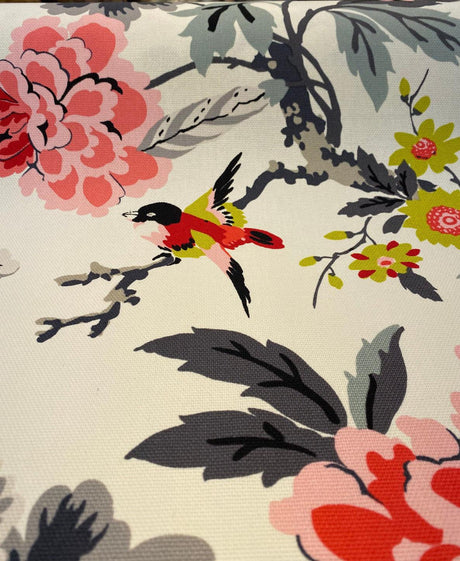 Candid Moment Cotton Fabric - Ebony Floral Birds, 54" Width (1 Yard)