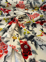 Candid Moment Cotton Fabric - Ebony Floral Birds, 54" Width (1 Yard)