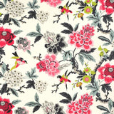 Candid Moment Cotton Fabric - Ebony Floral Birds, 54" Width (1 Yard)