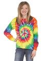 Youth Multi-Color Spiral Tie-Dyed Long Sleeve