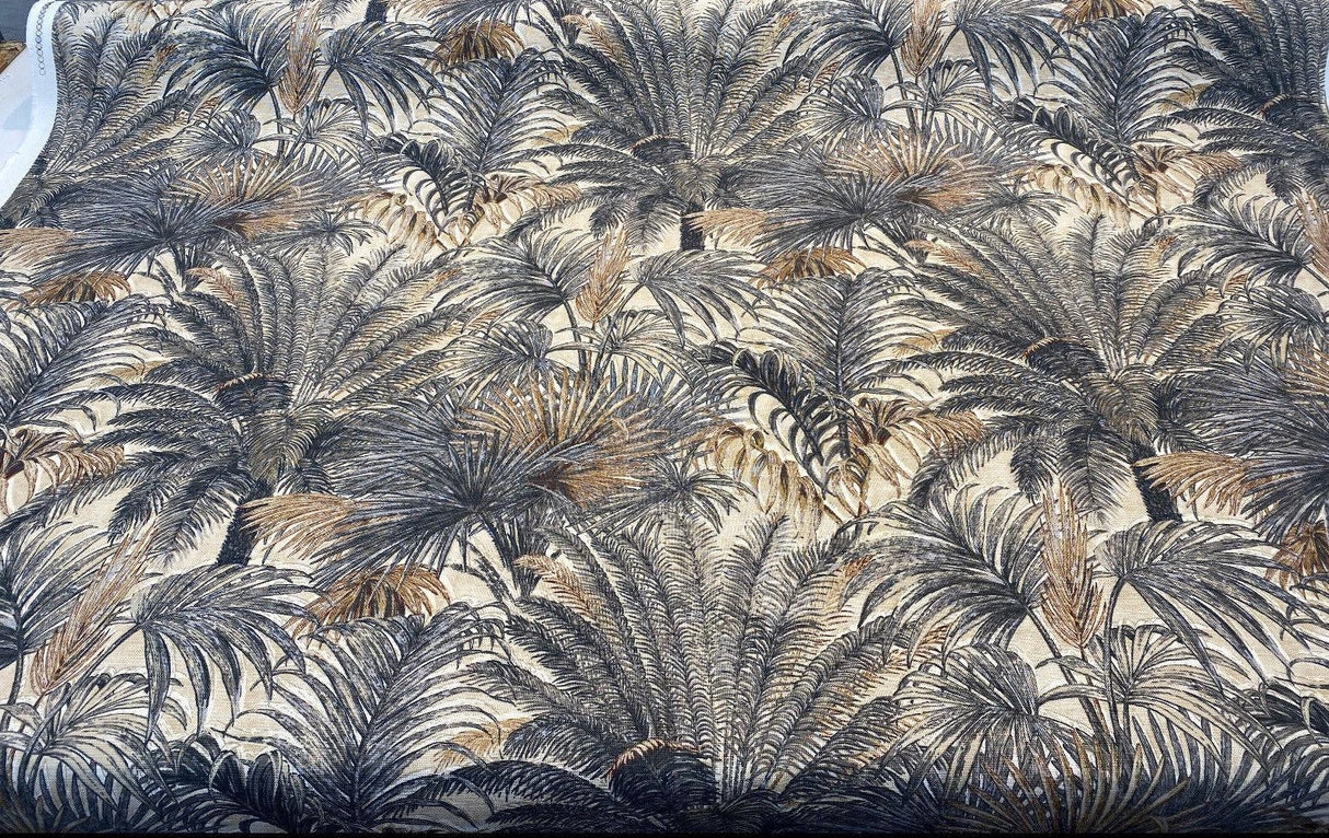 Monteverde Noche Cotton Fabric - Gray, Tropical Pattern, 54" Width (By The Yard)