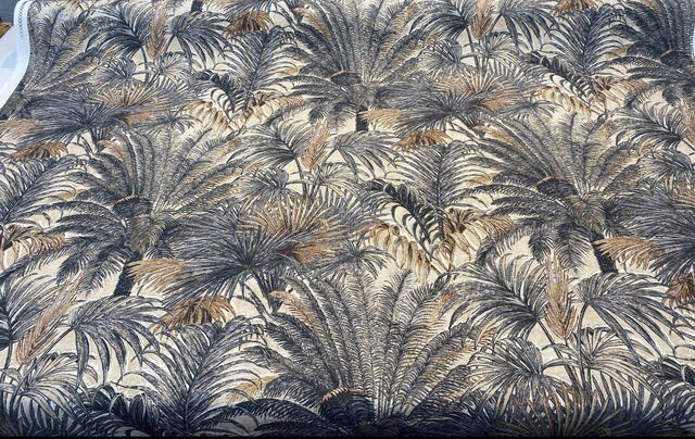 Monteverde Noche Cotton Fabric - Gray, Tropical Pattern, 54" Width (By The Yard)