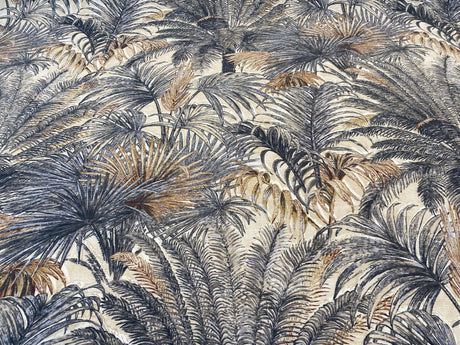 Monteverde Noche Cotton Fabric - Gray, Tropical Pattern, 54" Width (By The Yard)