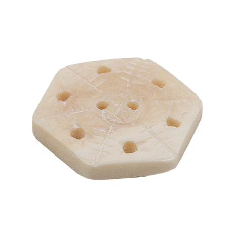 Natural Bone Hexagonal 2-Hole Button - 48L/30.5mm