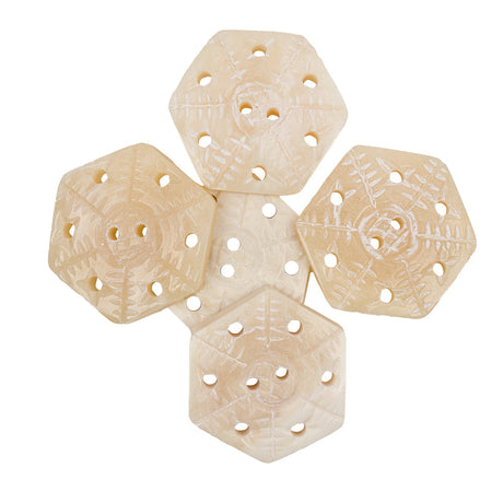 Natural Bone Hexagonal 2-Hole Button - 48L/30.5mm