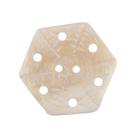 Natural Bone Hexagonal 2-Hole Button - 48L/30.5mm