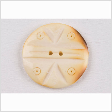 Natural Bone Carved 2-Hole Button - 36L/23mm