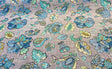 Triumph Jacobean Polyester Fabric - Blue Green Jacobean Floral, 58" Width (1 Yard)
