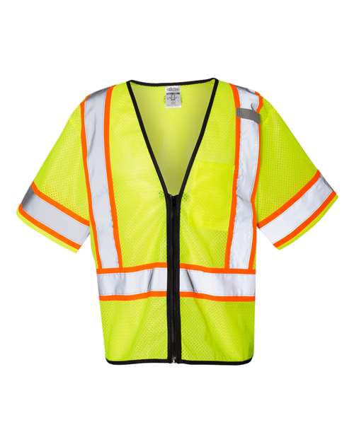 Kishigo Unisex Class 3 Mesh Zippered Safety Vest