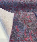Plum Purple Paisley Chenille Fabric - Purple Paisley Pattern, 58" Width (1 Yard)