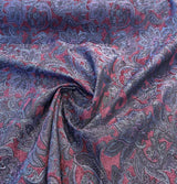 Plum Purple Paisley Chenille Fabric - Purple Paisley Pattern, 58" Width (1 Yard)