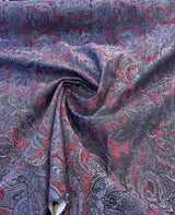 Plum Purple Paisley Chenille Fabric - Purple Paisley Pattern, 58" Width (1 Yard)