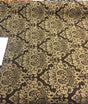 Cleopatra Chenille Upholstery Damask Fabric - Dark Brown/Gold, 56" Width, 10" Vertical Repeat, 15" Horizontal Repeat (1 Yard)