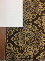 Cleopatra Chenille Upholstery Damask Fabric - Dark Brown/Gold, 56" Width, 10" Vertical Repeat, 15" Horizontal Repeat (1 Yard)