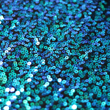 Sequin Showcase Razzle Nylon Spandex Fabric - Assorted Colors, Holographic Round Sequins, 54/56" Width (1 Yard)