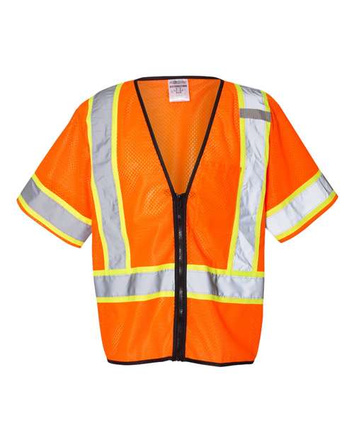 Kishigo Unisex Class 3 Mesh Zippered Safety Vest