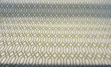 Naxos Chenille Fabric - Green Ivory Geometric, 59" Width (By The Yard)