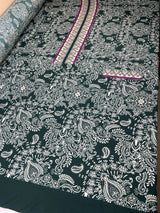 Viscose Batiste Printed Paisley Purple-Green