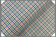 Green Blue Orange Check Cotton Fabric - Check Pattern, 58/60" Width (1 Yard)